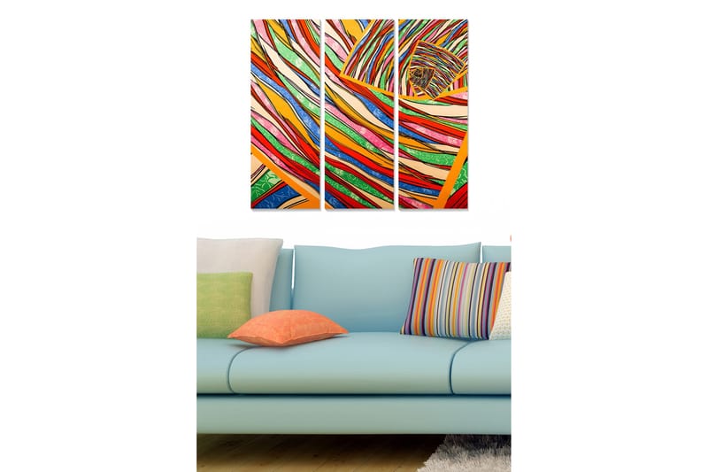 Canvastavla Colorful 3-pk Flerfarget - 20x50 cm - Posters