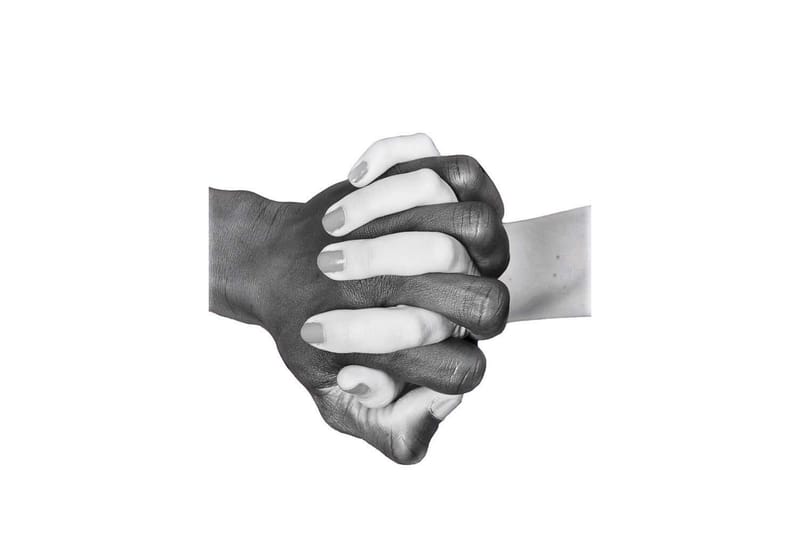 Hands United Illustrasjon Svart/Hvit/Grå - 50x70 cm - Posters