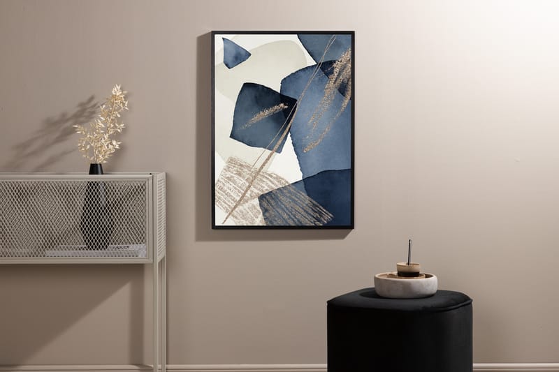 Poster Blue Swirl 21x30 cm - Beige - Interiør - Maleri & posters - Posters