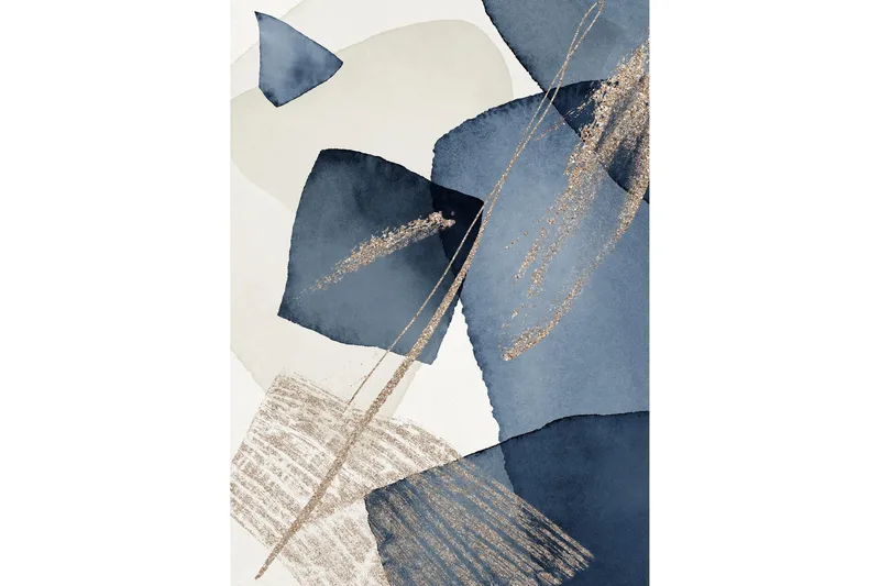 Poster Blue Swirl 21x30 cm, Beige