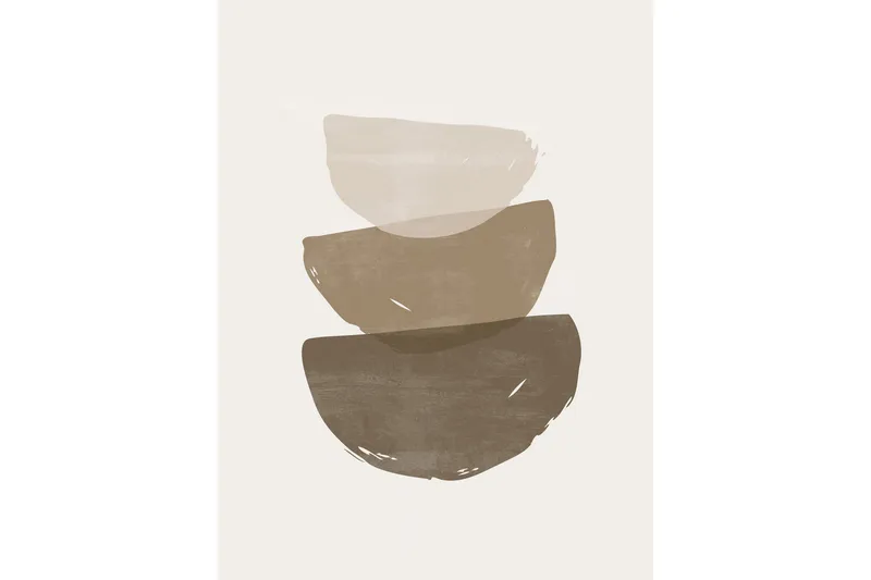 Poster Brush strokes 30x40 cm, Beige