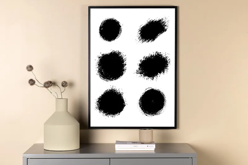 Poster Dots 70x100 cm - Hvid - Interiør - Maleri & posters - Posters