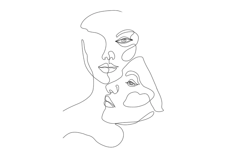 Poster Faces 21x30 cm, Sort/Hvid