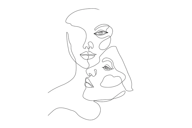 Poster Faces 30x40 cm, Sort/Hvid