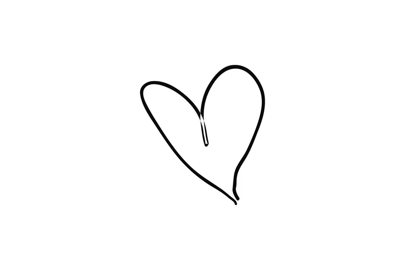 Poster Heart 30x40 cm, Sort/Hvid