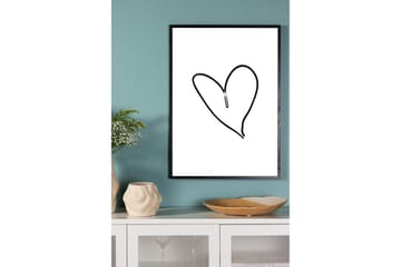 Poster Heart 50x70 cm - Sort/Hvid - Interiør - Maleri & posters - Posters
