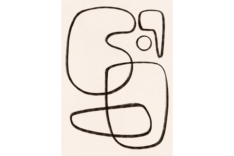 Poster Line art 50x70 cm, Hvid/Sort