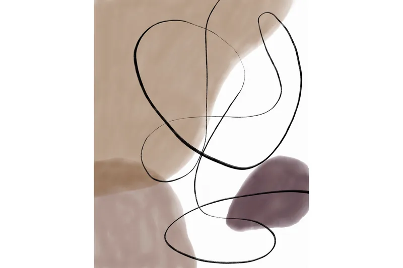 Poster Lines 21x30 cm, Beige