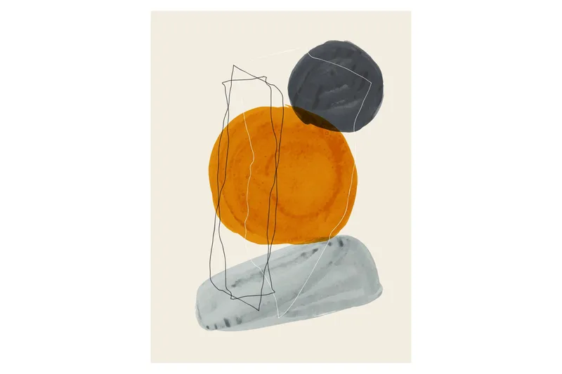 Poster Stones 30x40 cm, Beige
