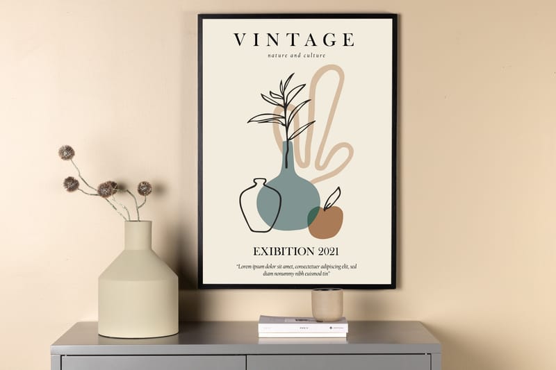 Poster Vintage 30x40 cm - Beige - Interiør - Maleri & posters - Posters