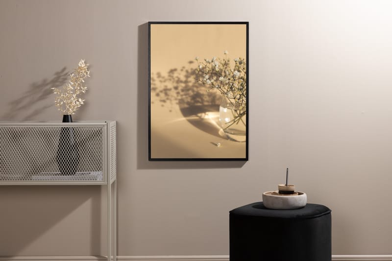 Poster white flowers 70x100 cm - Beige - Posters