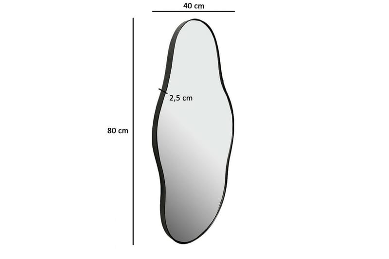 Speil Wohnling Asymmetrisk metallramme oval 80 cm - Interiør - Speil - Gangspeil