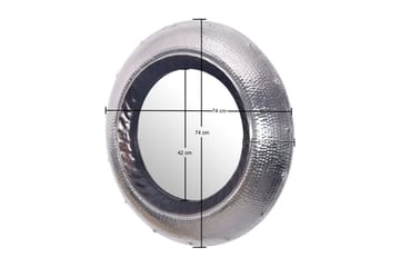 Speil Wohnling Moderne bølgemetallramme rund 74 cm - Interiør - Speil - Gangspeil