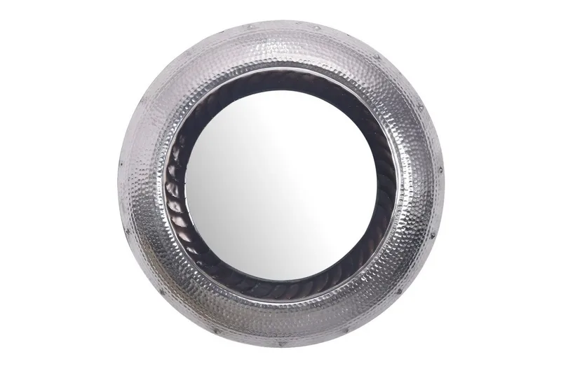 Speil Wohnling Moderne bølgemetallramme rund 74 cm