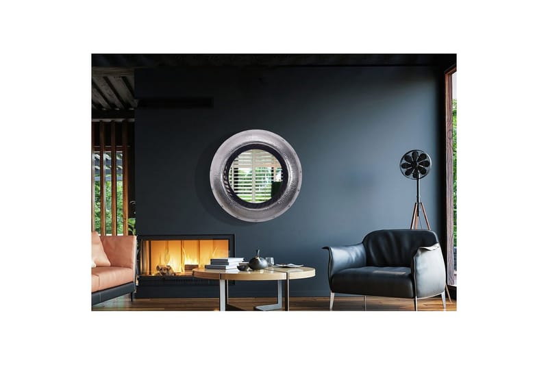 Speil Wohnling Moderne bølgemetallramme rund 74 cm - Interiør - Maleri & posters - Rammer