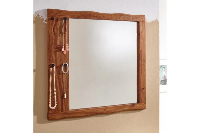 Speil Wohnling Trekanter i massiv treramme med kroker Landlig stil - Interiør - Speil - Gangspeil