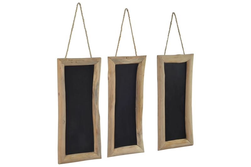 Tavler 3 stk 30x70 cm heltre teak - Svart - Fotoramme - Rammer