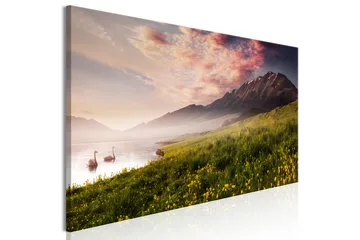 Tavla Sayram Lake (1 Part) Narrow 120x40 - Interiør - Maleri & posters - Lerretsbilder