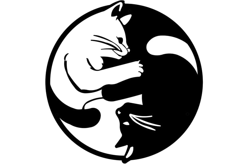 Yin Yang Katts Veggdekor - Homemania - Lerretsbilder