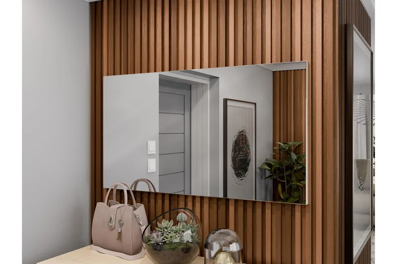 Agawal Vegghengt Speil Rektangulær 100 cm - Brun - Interiør - Speil - Gangspeil