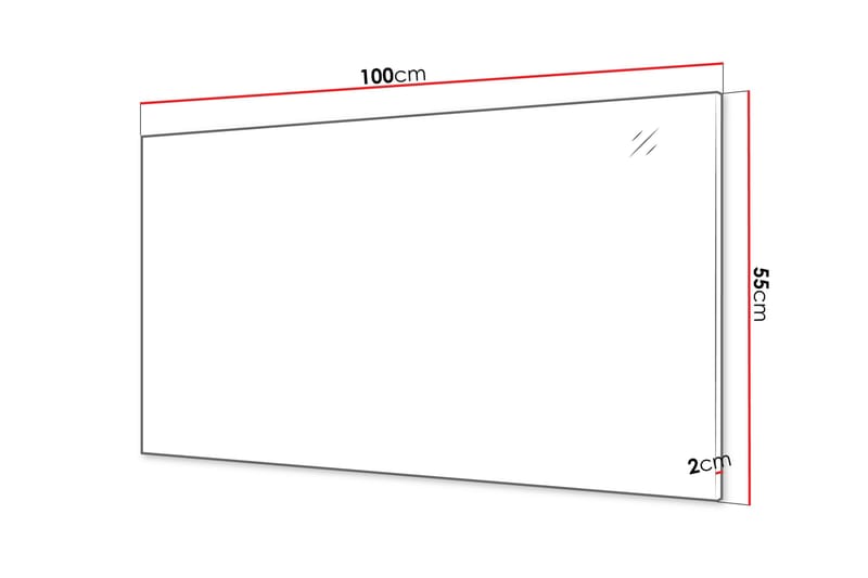 Agawal Vegghengt Speil Rektangulært 100 cm - Hvit - Interiør - Speil - Gangspeil