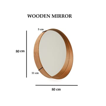 Aldrosin vegghengt speil Rund 80 cm - Hvit - Interiør - Speil - Gangspeil