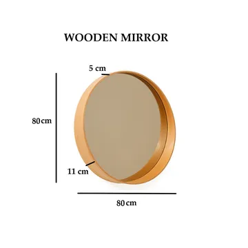 Aldrosin vegghengt speil Rund 80 cm - Hvit - Interiør - Speil - Gangspeil