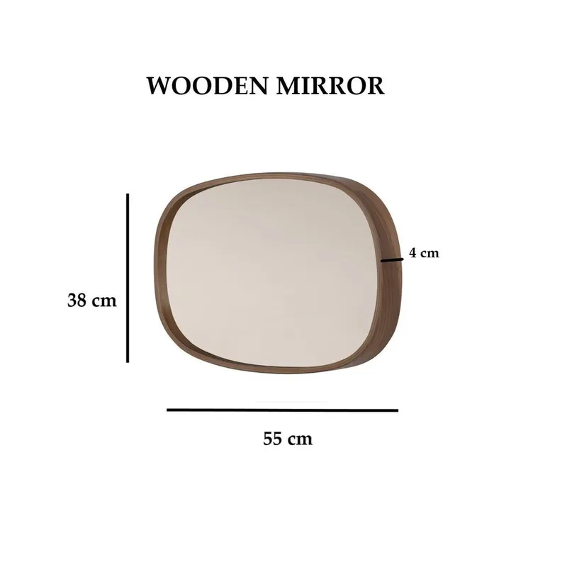 Aranfield vegghengt speil Rektangulær 55 cm - Brun - Interiør - Speil - Gangspeil