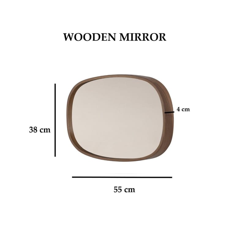 Aranfield vegghengt speil Rektangulær 55 cm - Brun - Interiør - Speil - Gangspeil