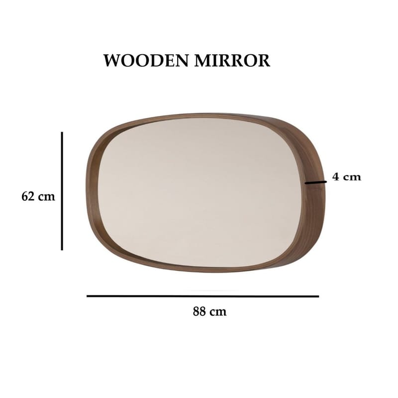 Aranfield vegghengt speil Rektangulær 88 cm - Brun/Hvit - Interiør - Speil - Gangspeil