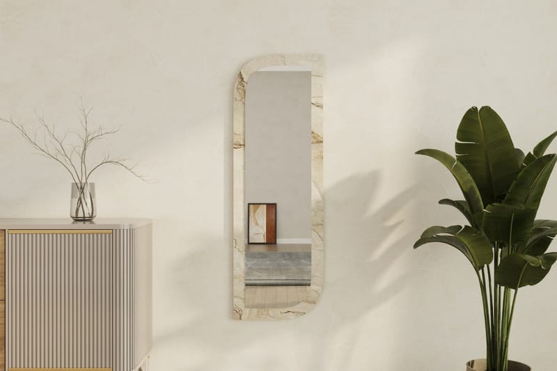 Ayana Vegghengt Speil 40 cm - Beige - Interiør - Speil - Gangspeil