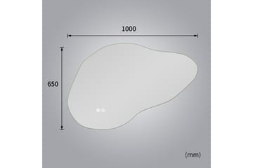 Baderomsspeil 100x65 cm med LED-belysning og anti-dugg - Interiør - Speil - Gangspeil