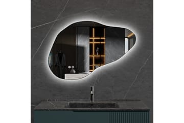 Baderomsspeil 100x65 cm med LED-belysning og anti-dugg - Interiør - Speil - Gangspeil