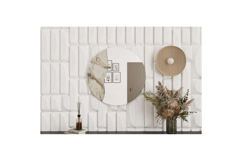 Buhem Vegghengt Speil Rund 60 cm - Beige - Interiør - Speil - Gangspeil