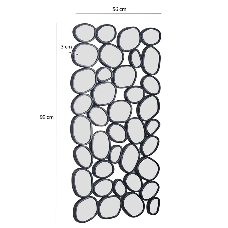 Corano Veggspeil 56x99 cm Organisk Asymmetrisk - Svart og sølvfarget - Interiør - Speil - Gangspeil
