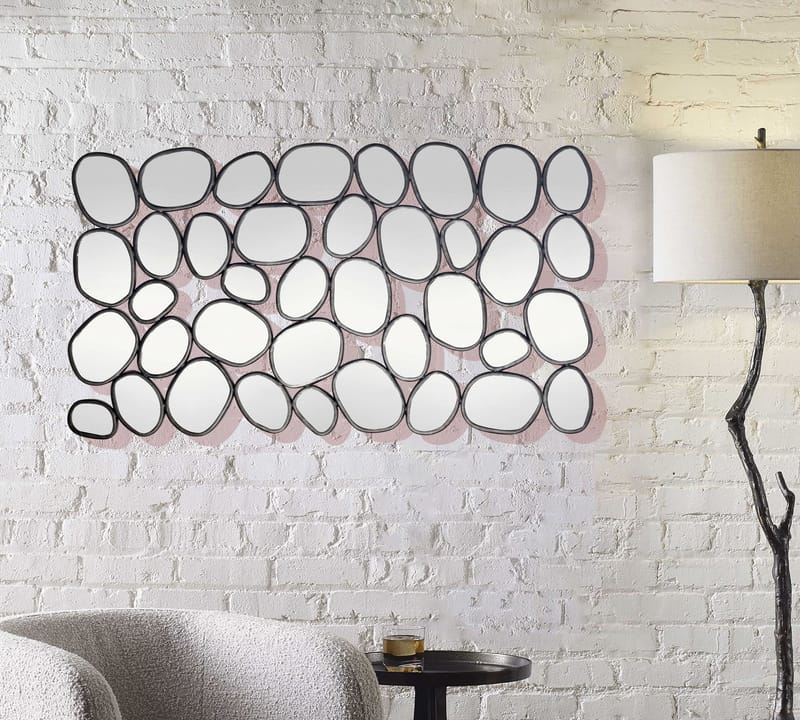 Corano Veggspeil 56x99 cm Organisk Asymmetrisk - Svart og sølvfarget - Interiør - Speil - Gangspeil