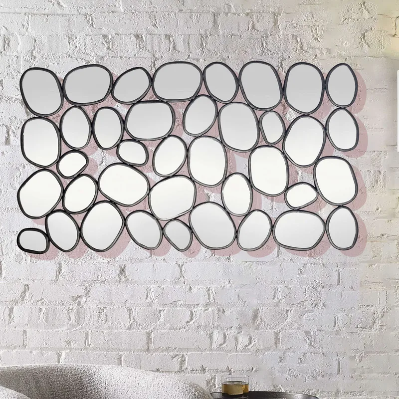 Corano Veggspeil 56x99 cm Organisk Asymmetrisk - Svart og sølvfarget - Interiør - Speil - Gangspeil