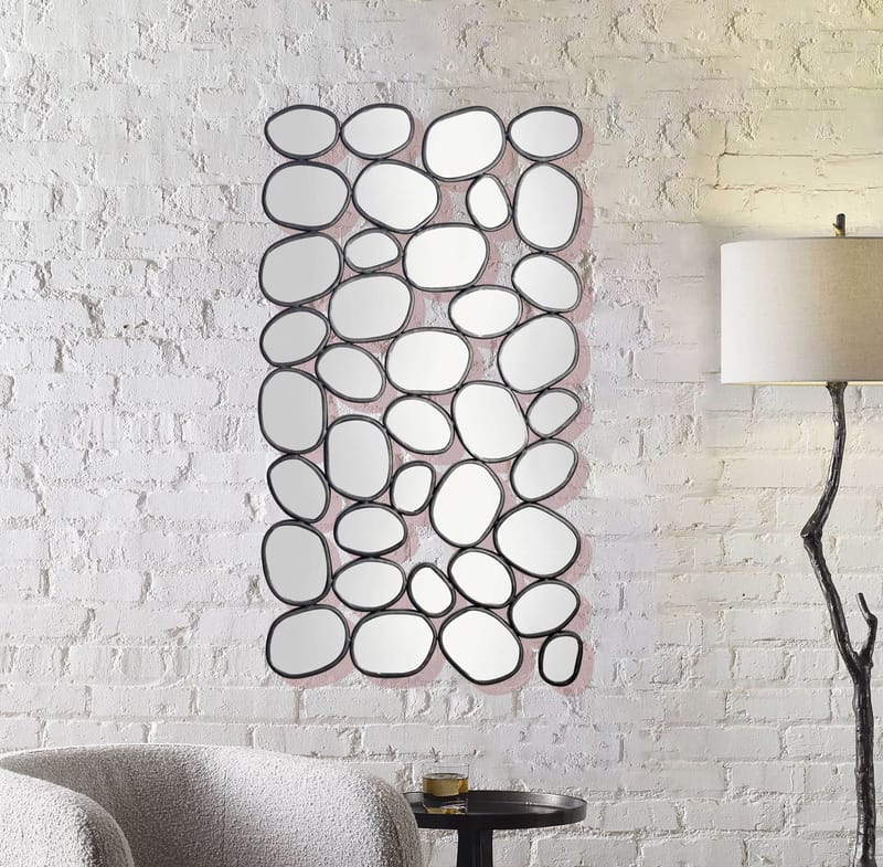 Corano Veggspeil 56x99 cm Organisk Asymmetrisk - Svart og sølvfarget - Interiør - Speil - Gangspeil