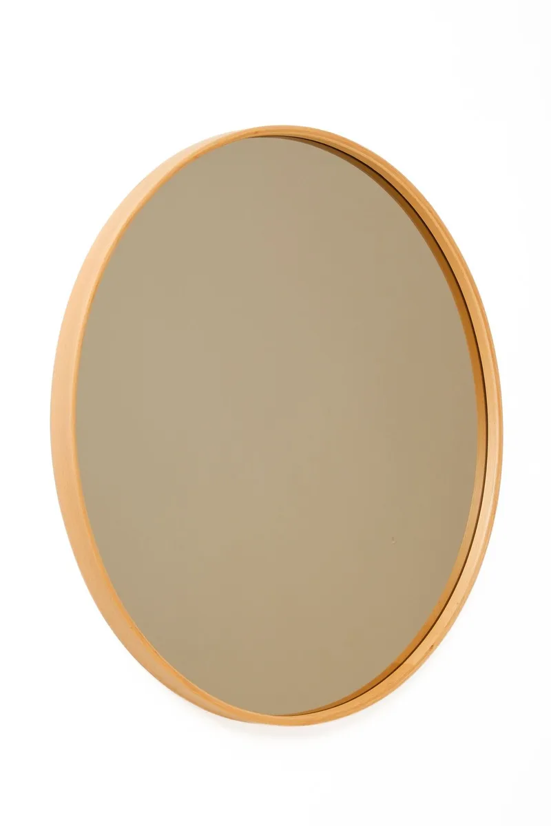 Dekorativt speil Wallxpert Circle (70 x 70 x 4 cm) Eik, Eik