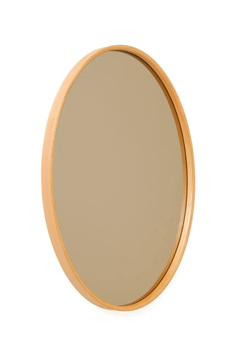 Dekorativt speil Wallxpert Elips (110 x 80 x 4 cm) Eik, Eik