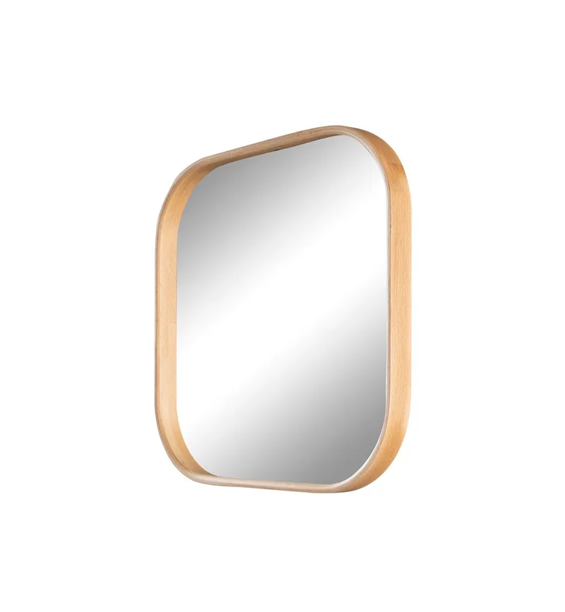 Dekorativt speil Wallxpert Square (42 x 42 x 4 cm) Eik, Eik