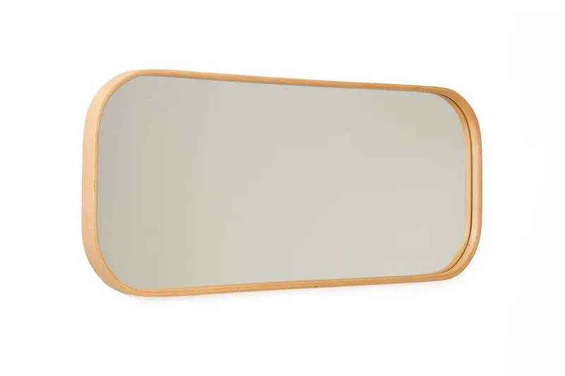 Dekorativt speil Wallxpert Zaha (103 x 42 x 4 cm) Eik - Hvit ramme med eikedetaljer - Interiør - Speil - Gangspeil