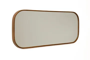 Dekorativt speil Wallxpert Zaha (103 x 42 x 4 cm) Valnøtt - Hvit ramme med valnøttdetaljer - Interiør - Speil - Gangspeil
