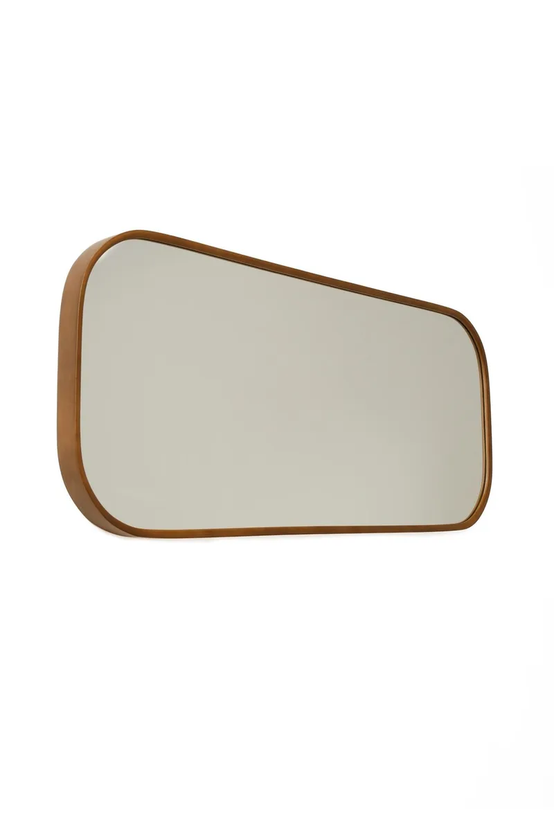 Dekorativt speil Wallxpert Zaha (103 x 42 x 4 cm) Valnøtt, Hvit ramme med valnøttdetaljer