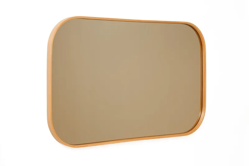 Dekorativt speil Wallxpert Zaha (110 x 70 x 4 cm) Eik, Hvit med eikedetaljer