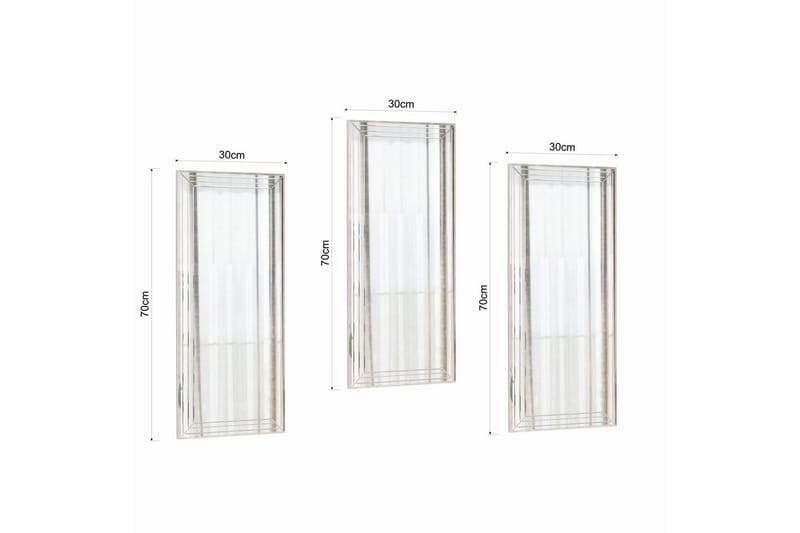 Dekorativt speilsett (3 deler) Heba Neom Transparent - Multifarget - Interiør - Speil - Gangspeil