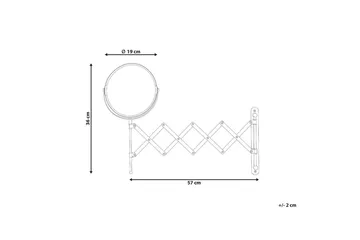 Förlängningsbar väggsminkspegel Beliani Yvelines Silver - Interiør - Speil - Sminkespeil