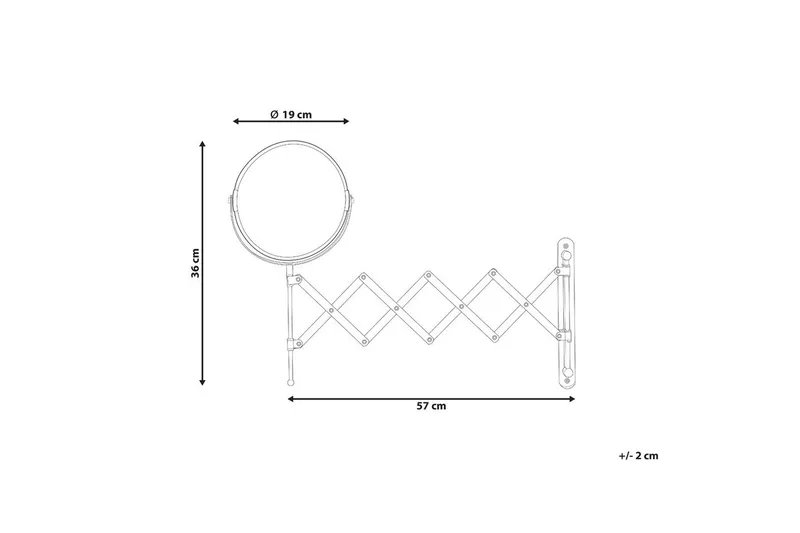 Förlängningsbar väggsminkspegel Beliani Yvelines Silver - Interiør - Speil - Sminkespeil