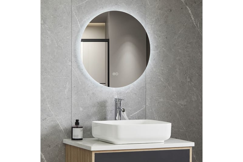 Baderomsspeil Rund 60 cm med LED-belysning og anti-dugg - Interiør - Speil - Gangspeil