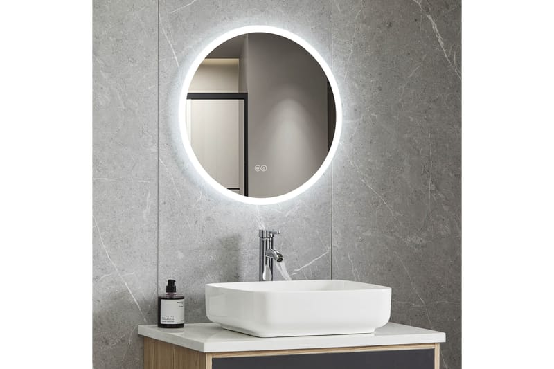 Baderomsspeil Rund 60 cm med LED-belysning og anti-dugg - Interiør - Speil - Gangspeil
